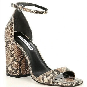 Chelsea & Violet Tara Snake Print Block Heel